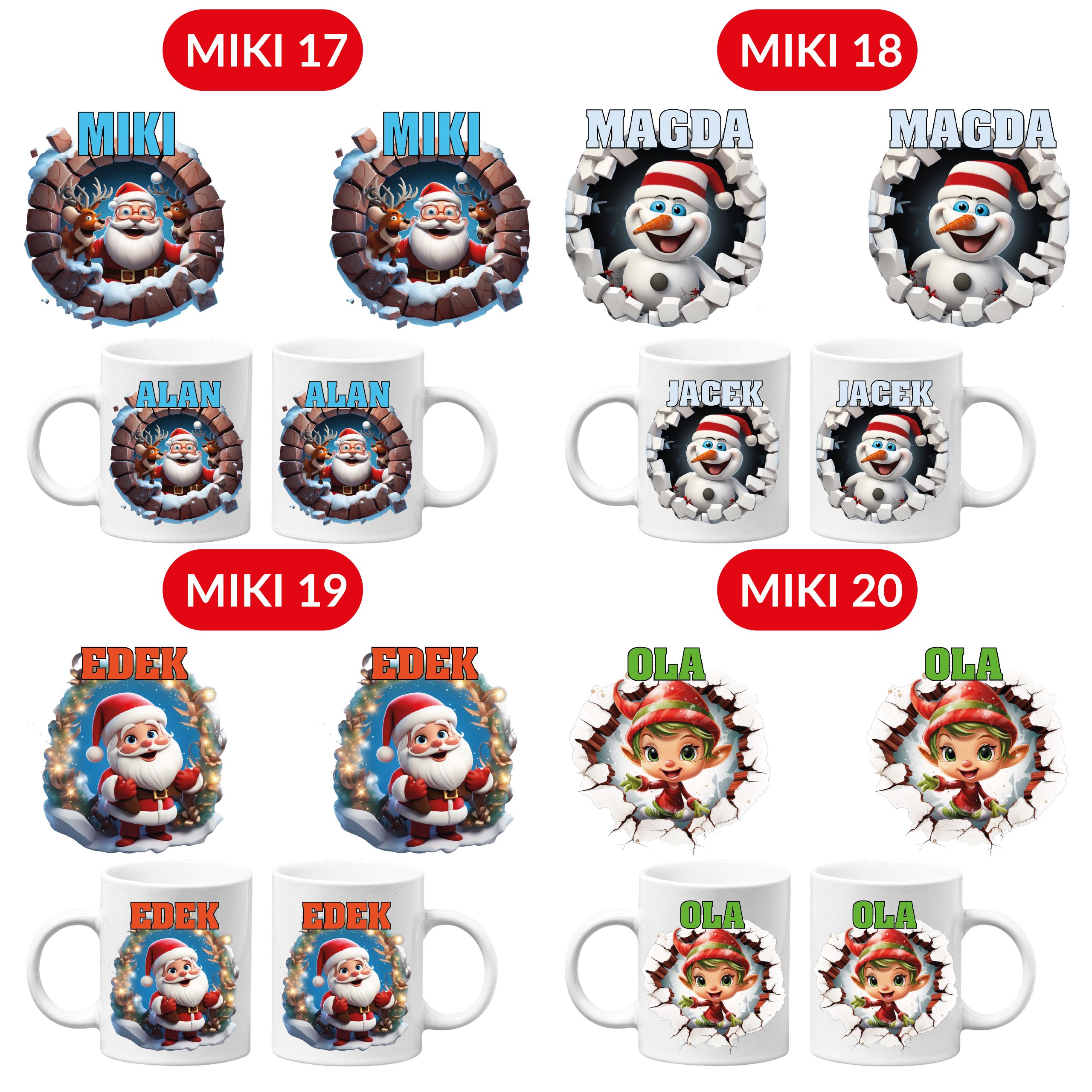 KUBEK NA ŚWIĘTA PREZENT POD CHOINKĘ Z IMIENIEM