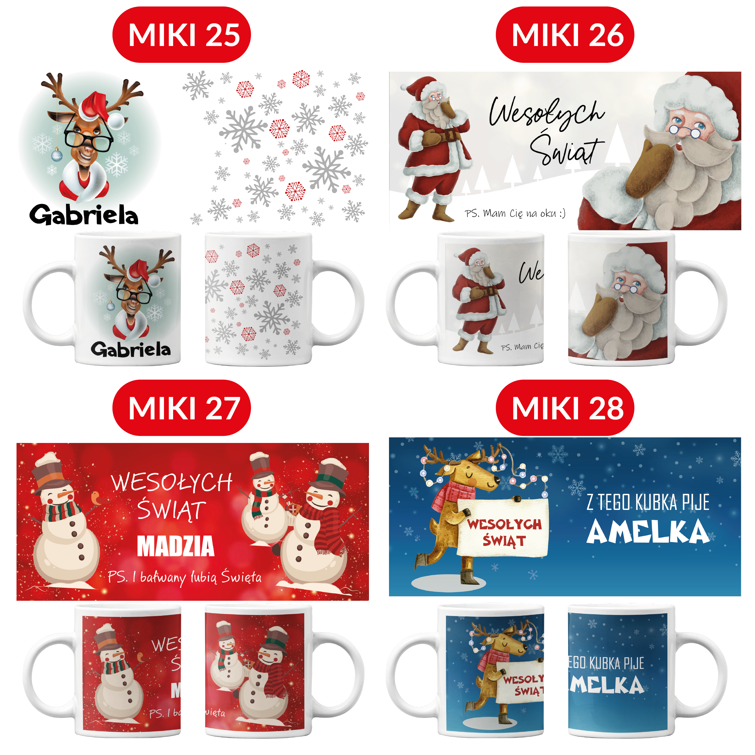 KUBEK NA ŚWIĘTA PREZENT POD CHOINKĘ Z IMIENIEM