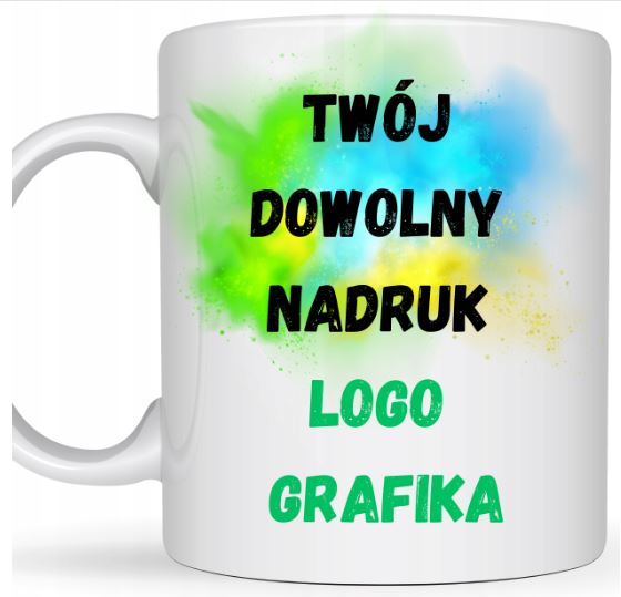 KUBEK Z DOWOLNĄ GRAFIKĄ NADRUKIEM LOGO TEKST ZDJĘCIE