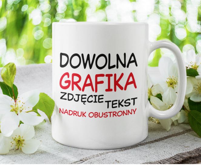 KUBEK Z DOWOLNĄ GRAFIKĄ NADRUKIEM LOGO TEKST ZDJĘCIE