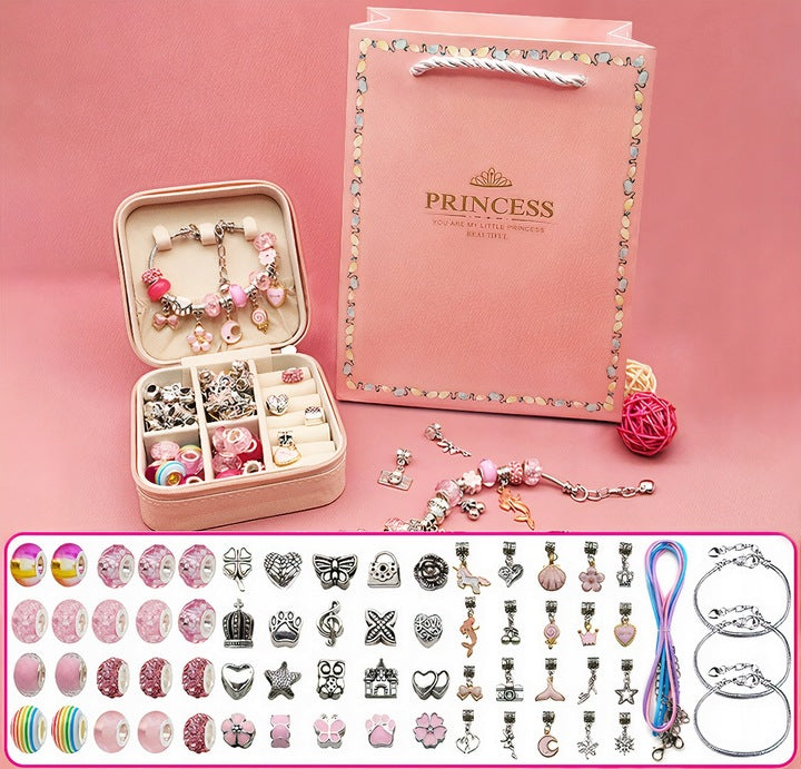 ZESTAW DO ROBIENIA BRANSOLETEK BIŻUTERII ZAWIESZKI KORALIKI KUFEREK CHARMS