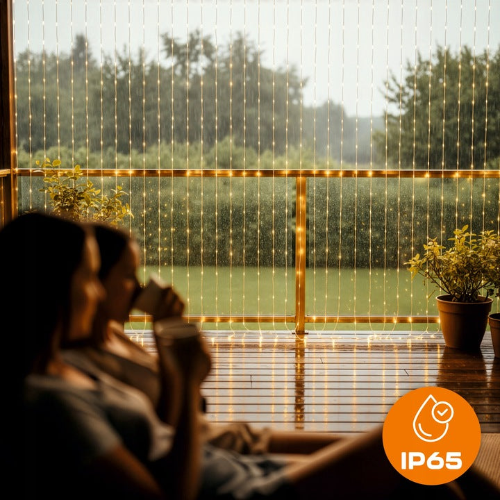 KURTYNA ŚWIETLNA LED 3x3 LAMPKI 300 Świąteczne Choinkowe GIRLANDA CIEPŁE XXL